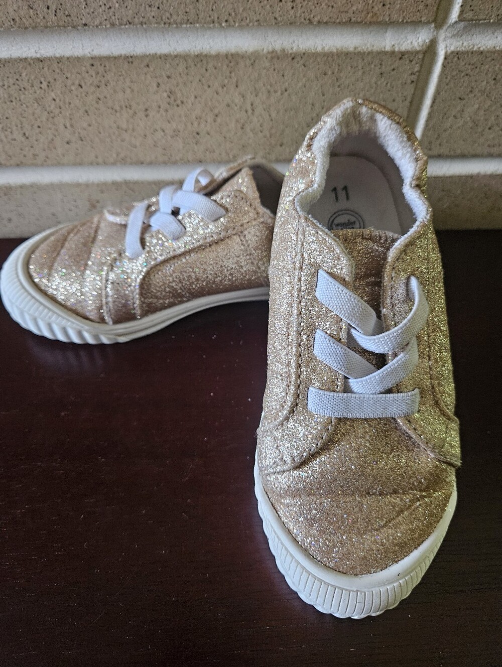 Glitter Slip-On Sneakers | Gold | Girls | Size 11